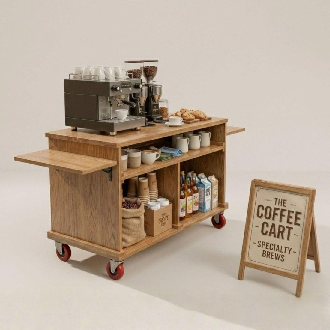 Mobile Folding Coffee Cart DIY Plans PDF