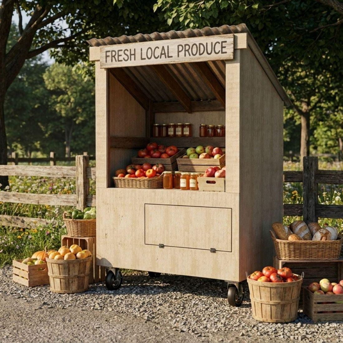 DIY Farm Stand Mobile Cart Plans PDF